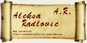 Aleksa Radlović vizit kartica